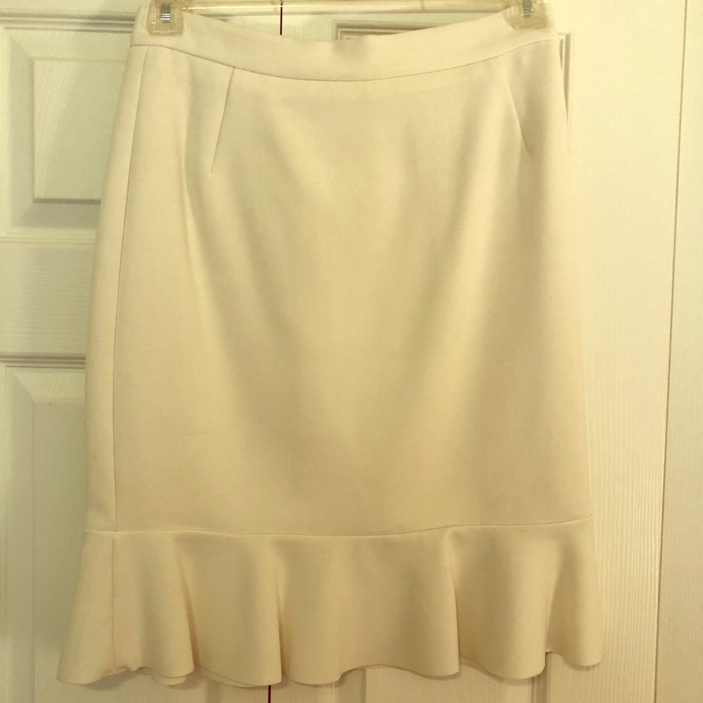 White Peplum fitted skirt